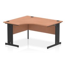 Load image into Gallery viewer, 140cm Beech L Desk Black Leg Left Hand
