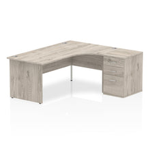 Load image into Gallery viewer, 180cm Grey Oak Corner Desk And Storage Unit Right Hand
