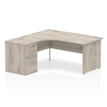 Load image into Gallery viewer, 160cm Grey Oak Corner Desk And Storage Unit Left Hand
