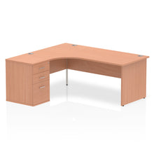 Load image into Gallery viewer, 180cm Beech Corner Desk And Storage Unit Left Hand
