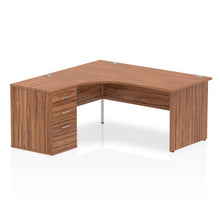 Load image into Gallery viewer, 160cm Walnut Corner Desk And Storage Unit Left Hand
