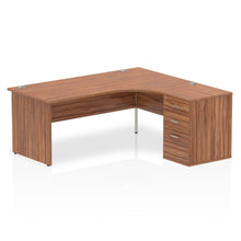 Load image into Gallery viewer, 180cm Walnut Corner Desk And Storage Unit Right Hand
