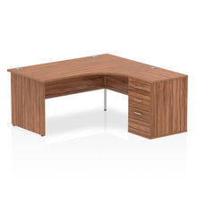 Load image into Gallery viewer, 160cm Walnut Corner Desk And Storage Unit Right Hand
