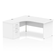 Load image into Gallery viewer, 160cm White Corner Desk And Storage Unit Left Hand
