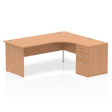 Load image into Gallery viewer, 180cm Oak Corner Desk And Storage Unit Right Hand
