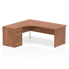 Load image into Gallery viewer, 180cm Walnut Corner Desk And Storage Unit Left Hand
