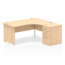 Load image into Gallery viewer, 160cm Maple Corner Desk And Storage Unit Right Hand
