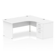 Load image into Gallery viewer, 160cm White Corner Desk And Storage Unit Right Hand
