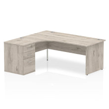 Load image into Gallery viewer, 180cm Grey Oak Corner Desk And Storage Unit Left Hand
