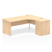 Load image into Gallery viewer, 180cm Beech Corner Desk And Storage Unit Right Hand
