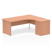 Load image into Gallery viewer, 180cm Beech Corner Desk And Storage Unit Right Hand
