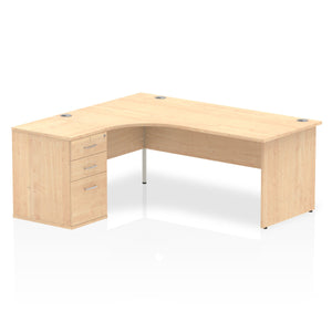 180cm Maple Corner Desk And Storage Unit Left Hand