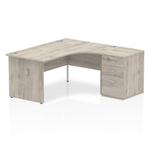 Load image into Gallery viewer, 160cm Grey Oak Corner Desk And Storage Unit Right Hand
