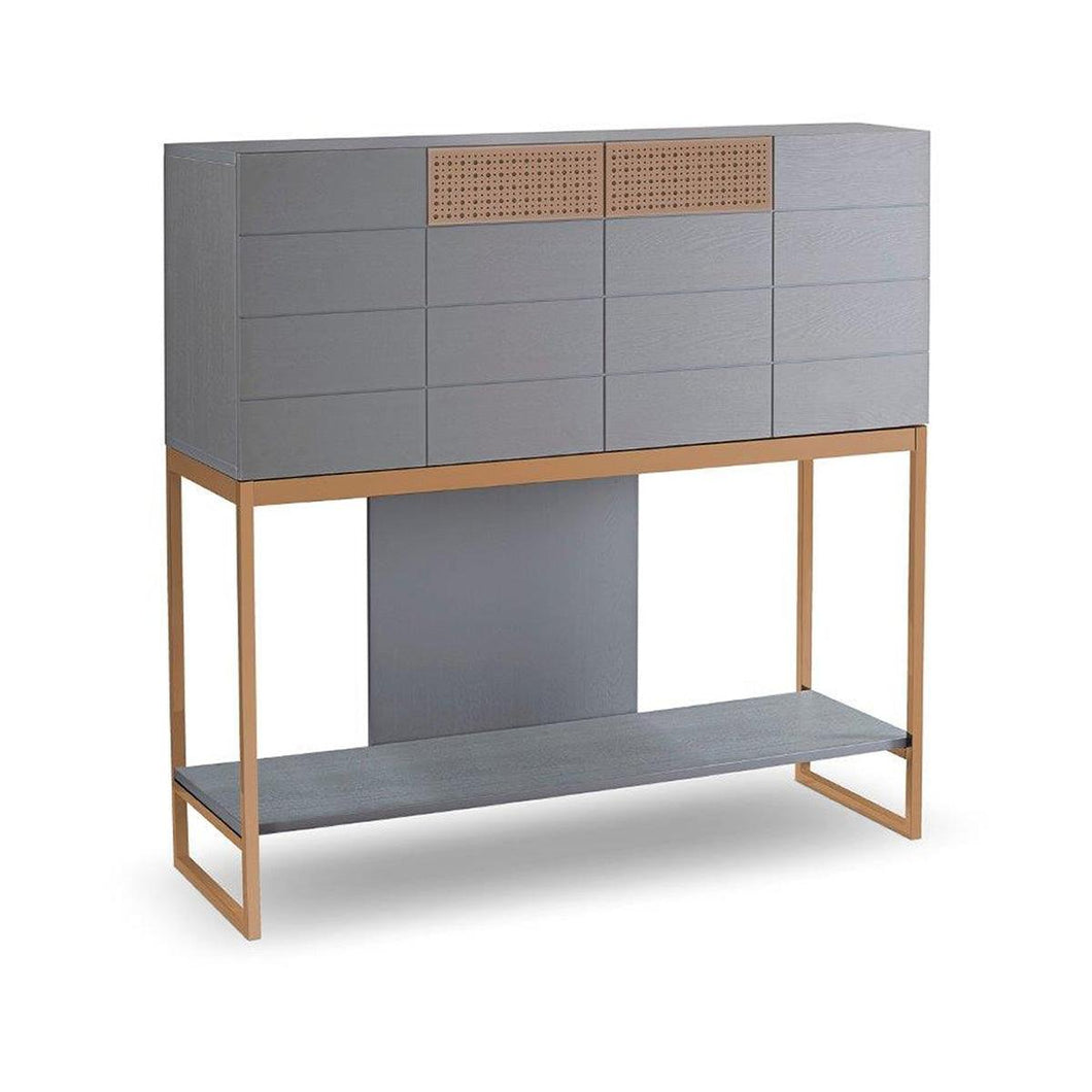 Adriana Bureau Desk Grey Bronze Angled