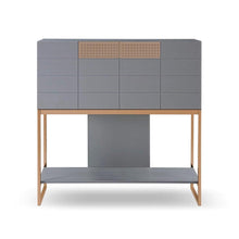 Load image into Gallery viewer, Adriana Bureau Desk Grey Bronze Front
