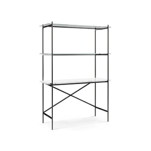 Adriana Bookcase Desk Marble & Glass