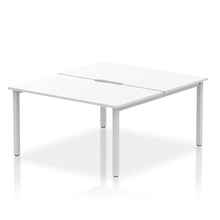 Load image into Gallery viewer, Dynamic Evolve 1400 White Silver Bench Desk
