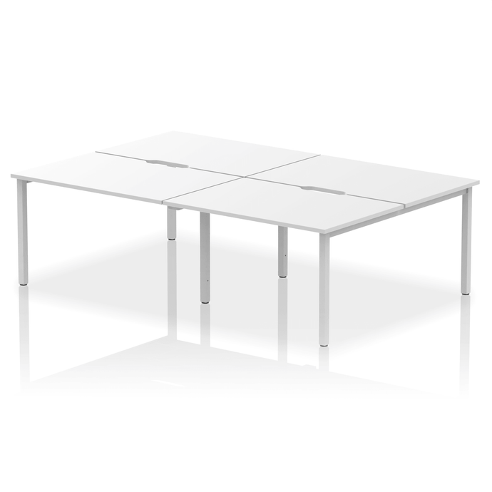 Evolve 2400 White Silver Bench Desk