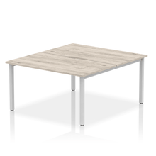 Load image into Gallery viewer, Dynamic Evolve 1400 Grey Oak Silver Bench Desk
