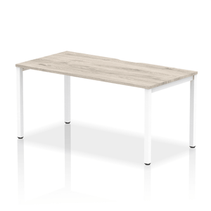 Evolve 1600 White Grey Oak Single Bench Desk