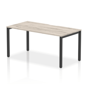 Evolve 1600 Black Grey Oak Single Bench Desk