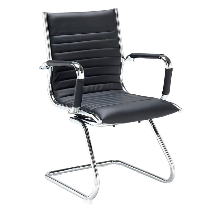 Bari Chrome No Wheel Office Chair