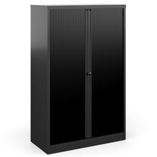 Load image into Gallery viewer, Black Tambour Cupboard 1570mm
