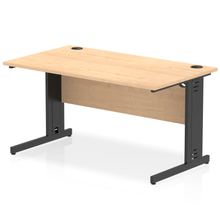 Load image into Gallery viewer, Dynamic 1400 Maple Black Wire Management Desk
