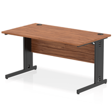 Load image into Gallery viewer, Dynamic 1400 Walnut Black Wire Management Desk
