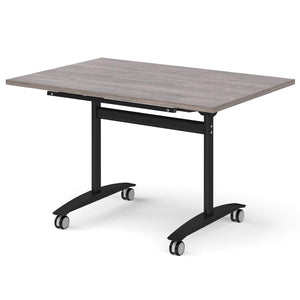 Pivot Pro 1200 Black Grey Oak Folding Office Table