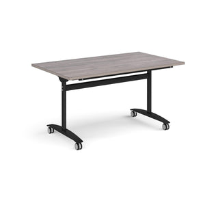 Pivot Pro 1400 Black Grey Oak Folding Office Table