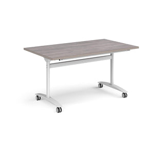 Pivot Pro 1400 White Grey Oak Folding Office Table