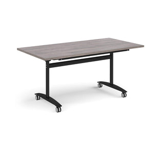 Pivot Pro 1600 Black Grey Oak Folding Office Table