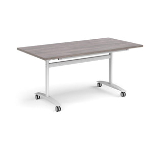 Pivot Pro 1600 White Grey Oak Folding Office Table