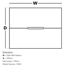 Load image into Gallery viewer, Evolve Bench Desk Dimensions

