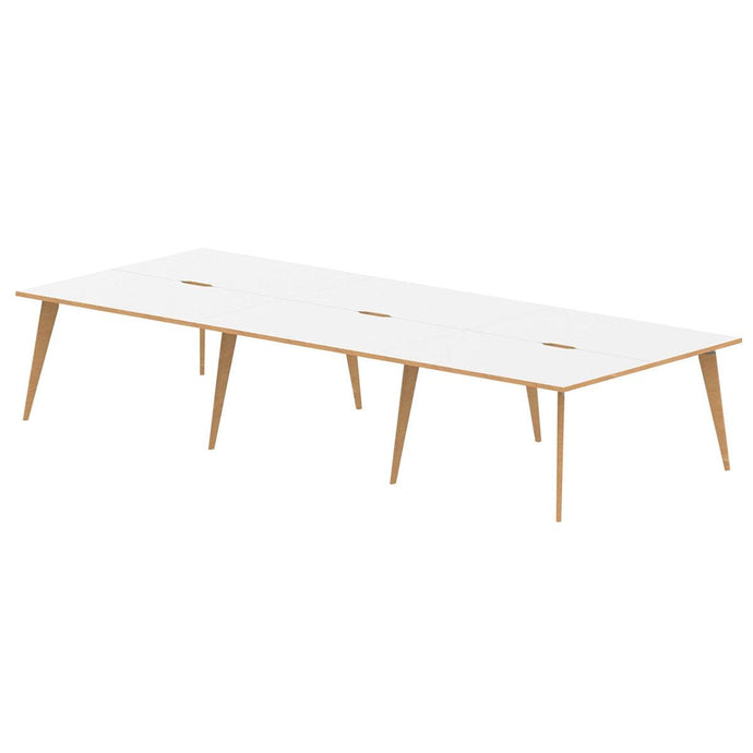 Fusion 3600 White and Wood Bench Desk