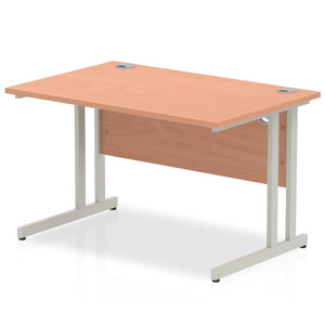 Impulse 1200 Beech Silver Cantilever Office Desk