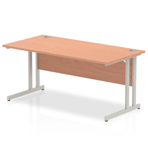 Impulse 1600 Beech Silver Cantilever Office Desk