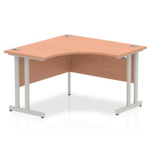 Load image into Gallery viewer, Small Corner Desk Beech &amp; Silver
