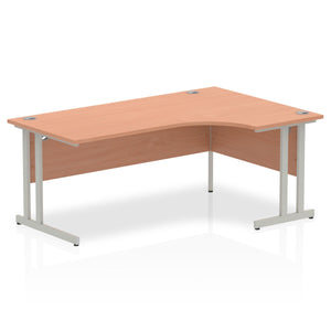 Impulse 180cm Beech Corner Desk Silver Leg Right Hand