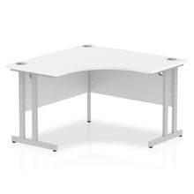 Load image into Gallery viewer, Small Corner Desk White &amp; Silver
