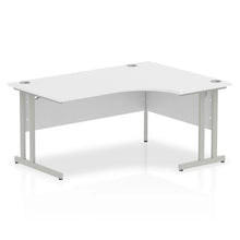 Load image into Gallery viewer, 160cm Large Corner Desk White Silver Leg Right Hand
