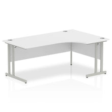 Load image into Gallery viewer, 180cm Large Corner Desk White Silver Leg Right Hand
