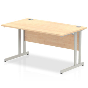 Impulse 1400 Maple Silver Cantilever Office Desk