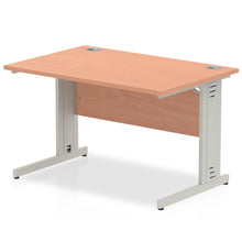 Load image into Gallery viewer, Dynamic 1200 Beech Silver Wire Management Desk
