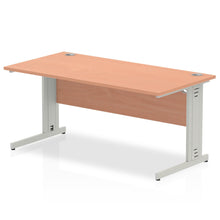 Load image into Gallery viewer, Dynamic 1600 Beech Silver Wire Management Desk
