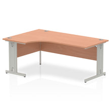 Load image into Gallery viewer, 180cm Beech L Desk Silver Leg Left Hand
