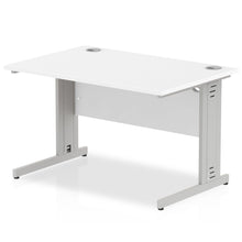 Load image into Gallery viewer, Dynamic 1200 White Silver Wire Management Desk
