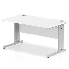 Load image into Gallery viewer, Dynamic 1400 White Silver Wire Management Desk
