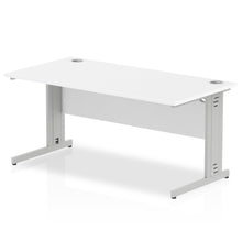 Load image into Gallery viewer, Dynamic 1600 White Silver Wire Management Desk
